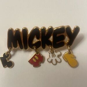 Disney Mickey Mouse Pin with Dangling Ears , Pants, Glove and Shoe Vintage